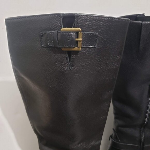 LAUREN Ralph Lauren McLeod Black Lether Riding Boots Knee High 8B - Picture 3 of 14